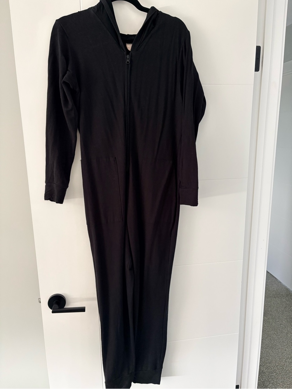 Smash + Tess Black Hooded Zip-Front Jumpsuit